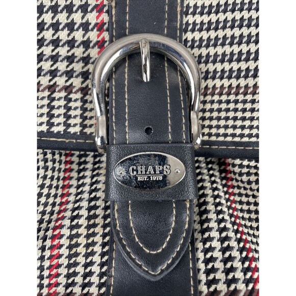 VTG Y2K Chaps houndstooth herringbone plaid bag purse twee preppy - Picture 4 of 13